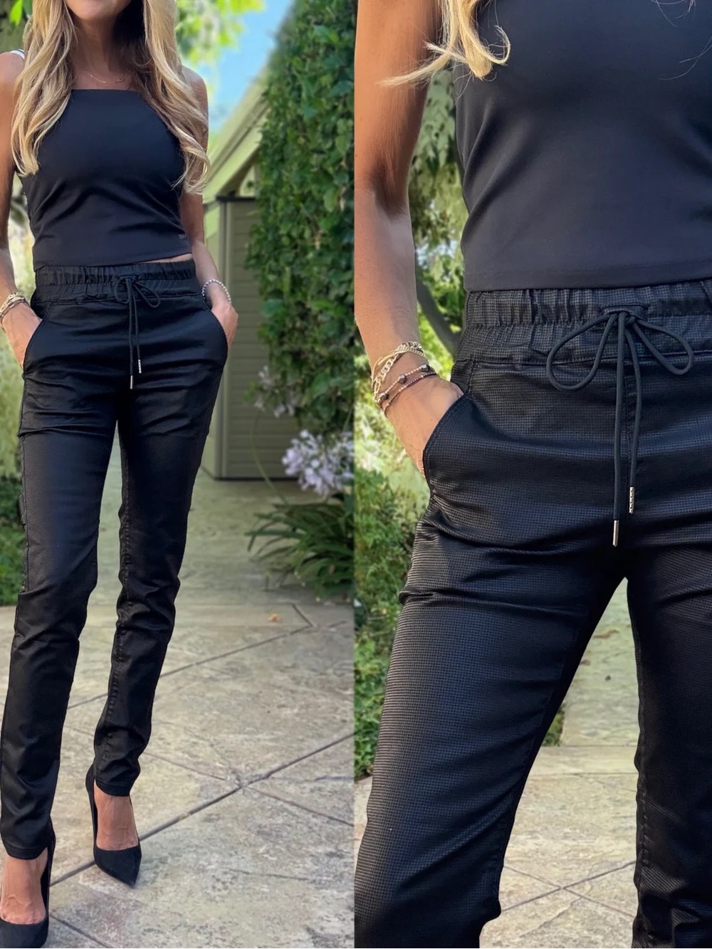 NWT Bevy Flog Shely Drawstring Anarlette Pant Black Limited Collection